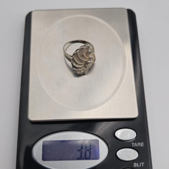 Size 7.5 Sterling Silver Unique Heavily Tarnished And Worn Ring A3128 - Picture 8 of 8